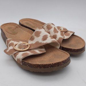 Aerie Women's Animal Print Cork Slide Sandals Size 8